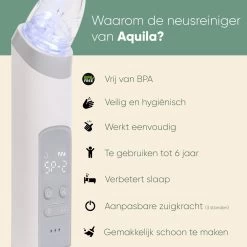 AQUILA Elektrische Neusreiniger Voor Baby En Kinderen - Neuszuiger Baby - Neuspeer - Vrij Van BPA - Oplaadbaar - 3 Standen, Muziek En Licht Voor Afleiding -Babyproducten Uitverkoop 1200x1200 1985