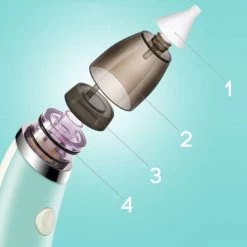 A&K Elektrische Oplaadbare Neuspeer Voor Baby En Kinderen - Inclusief Oplader, Handleiding En Batterijen - Hygiënische Neusreiniger - Baby Aspirator - Neuszuiger - Baby Neuspompje - Toetenveger - Snoetenpoetser - Mintgroen - Neusspoeler -Babyproducten Uitverkoop 1200x1200 1988