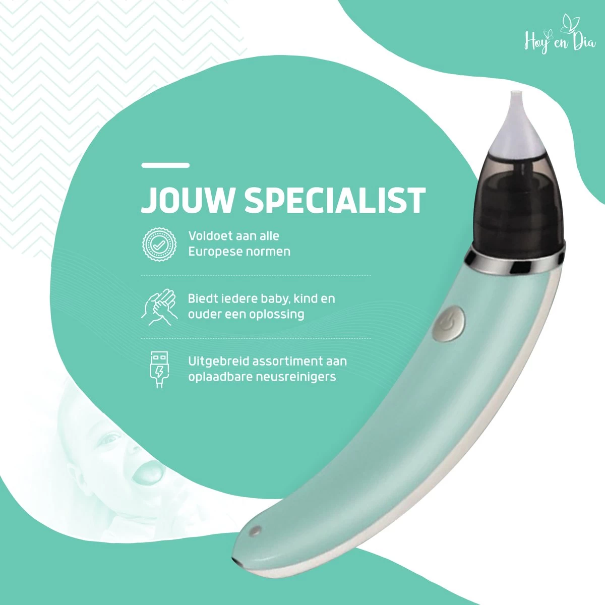 Hoy En Dia® Neusreiniger Baby Snoetenpoetsers - Neuspeer Met USB - Elektrische Neuszuiger - Toetenvegers 10 Hoy En Dia® Neusreiniger Baby Snoetenpoetsers - Neuspeer Met USB - Elektrische Neuszuiger - Toetenvegers - Afbeelding 10