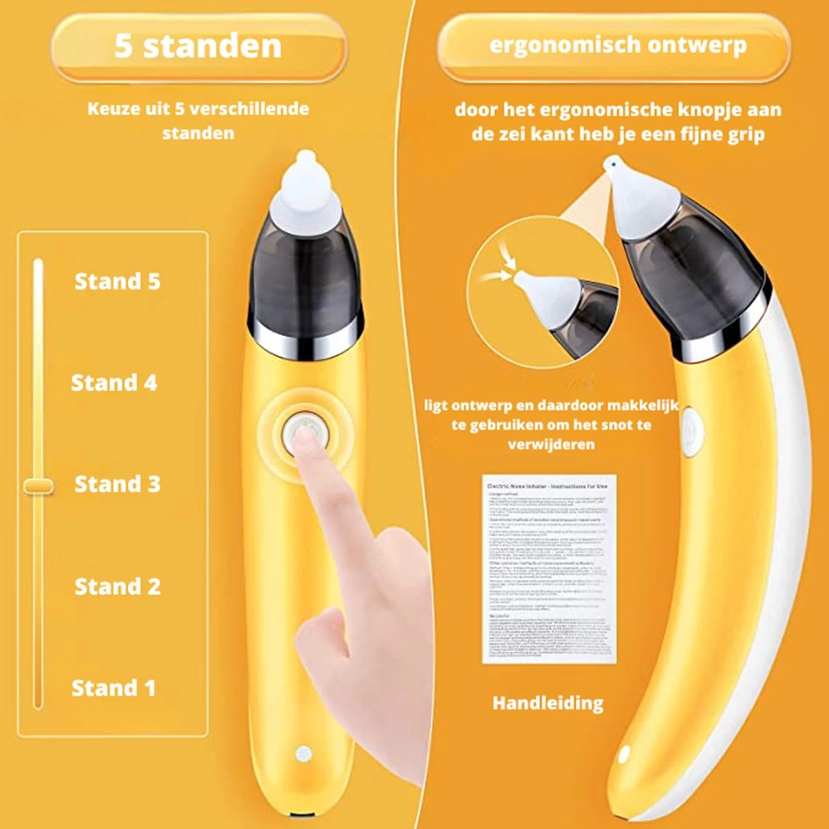 Premium Elektrische Oplaadbare Neus Reiniger Voor Baby En Kinderen - Inclusief Oplader, Handleiding En Batterijen - Hygiënische Neusreiniger - Baby Aspirator - Neuszuiger - Baby Neuspompje - Toetenveger - Baby Neusreiniger - Geel - Neusspoeler 6 Premium Elektrische Oplaadbare Neus Reiniger Voor Baby En Kinderen - Inclusief Oplader, Handleiding En Batterijen - Hygiënische Neusreiniger - Baby Aspirator - Neuszuiger - Baby Neuspompje - Toetenveger - Baby Neusreiniger - Geel - Neusspoeler - Afbeelding 6