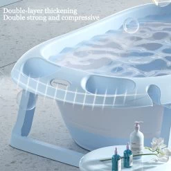 Baby Badje Opvouwbaar - 3 In 1 Opvouwbaar - Multifunctioneel - Inclusief Badkussen - Babybadje - Babybad - Peuterbadje 83 × 48 × 23,5 Cm - Blauw -Babyproducten Uitverkoop 1200x1200 2048