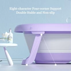 Baby Badje Opvouwbaar - 3 In 1 Opvouwbaar - Opbergmand - Inclusief Badkussen - Babybadje - Peuterbadje 83 × 48 × 23,5 Cm - Purper -Babyproducten Uitverkoop 1200x1200 2058