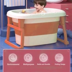 K IKIDO Babybadje - Bad Baby - Opvouwbare Babybadje - Babybadkuip - Met Steunkussen & Badkruk - Opvouwbaar Bad Kinderen - Bath Bucket - Oranje -Babyproducten Uitverkoop 1200x1200 2066