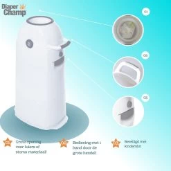 Luieremmer Medium Zilver - Middel - Zonder Navulling - Geschikt Voor Pampers En Huggies - Stoma -Babyproducten Uitverkoop 1200x1200 2173