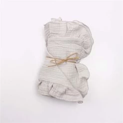 Hydrofiele Doek XL - 120x120 Cm - Ruffle Grijs - Inbakerdoek - Swaddle Doek -Babyproducten Uitverkoop 1200x1200 2230