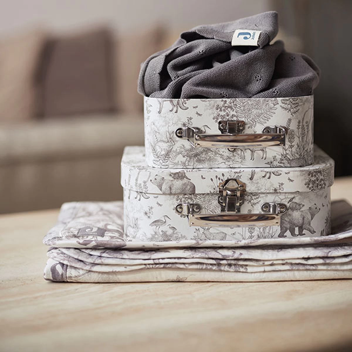 Jollein Hydrofiele Doek 115x115cm Pimpelmees - Forest Animals 7 Jollein Hydrofiele Doek 115x115cm Pimpelmees - Forest Animals - Afbeelding 7