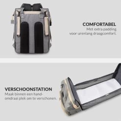 Buxibo 2-in-1 Luier- En Verzorgingstas - Inclusief Verschoon Matje - Baby Rug Tas Met Isoleervak - Diaper Backpack Bag - Reis Rugzak Inclusief Buggy En Kinderwagen Haken - Grote Capaciteit - -Babyproducten Uitverkoop 1200x1200 225