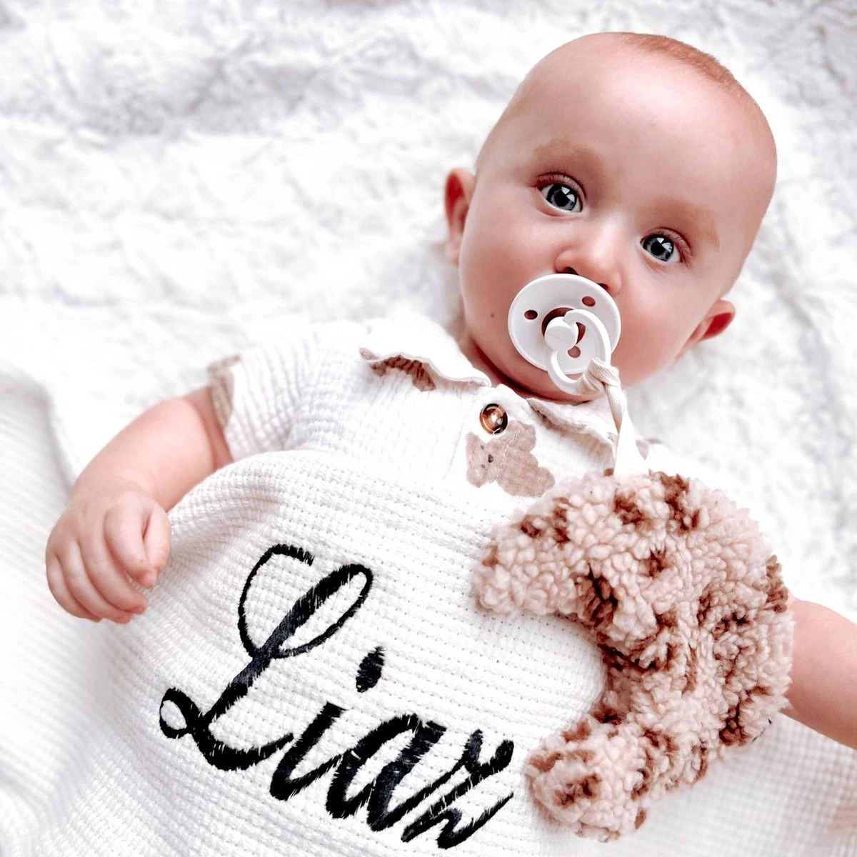 Louka Speendoekje Maan Panter - Meisje - Jongen - Teddy - Speenknuffel - Excl. Speen 2 Louka Speendoekje Maan Panter - Meisje - Jongen - Teddy - Speenknuffel - Excl. Speen - Afbeelding 2