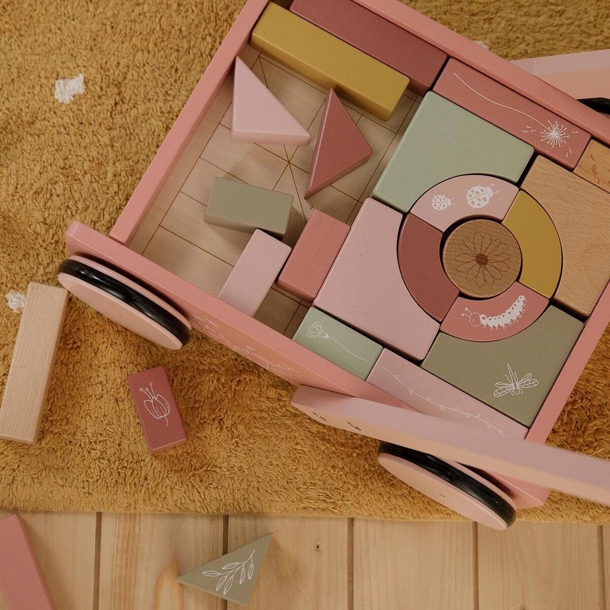 Little Dutch - Blokkenkar Wild Flowers 6 Little Dutch - Blokkenkar Wild Flowers - Afbeelding 6