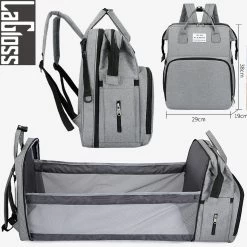 Merkloos LaGloss® Luiertas Rugtas Reiswieg Opvouwbaar GRIJS - Multifunctionele 2-in-1 Babytas - Travel Camping Reisbed Rugzak - Baby Bed Wieg Tas - Grijs -Babyproducten Uitverkoop 1200x1200 319