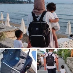 NanaBeebi Luiertas Rugzak Met Verschoonmatje - Zwart - Inclusief Flessenwarmhouder - Kinderwagenhaken En Isoleervak -Babyproducten Uitverkoop 1200x1200 328