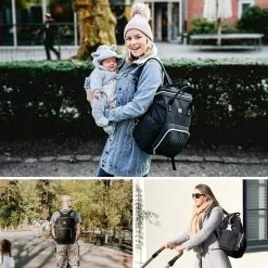 NanaBeebi Luiertas Rugzak Met Verschoonmatje - Zwart - Inclusief Flessenwarmhouder - Kinderwagenhaken En Isoleervak -Babyproducten Uitverkoop 1200x1200 329