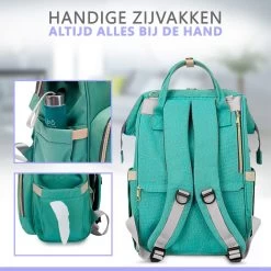 Luiertas Rugzak - Gratis Flessenwarmer En Gratis Kinderwagen Haken - Eindeloos Opbergruimte - Ruime Luiertas - Draaggemak - Mint-groen -Babyproducten Uitverkoop 1200x1200 340