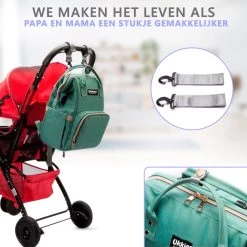 Luiertas Rugzak - Gratis Flessenwarmer En Gratis Kinderwagen Haken - Eindeloos Opbergruimte - Ruime Luiertas - Draaggemak - Mint-groen -Babyproducten Uitverkoop 1200x1200 341