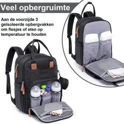 Luiertas Rugzak - Incl. Buggy / Kinderwagen Haken En Verschoningsmat - Complete Set - Zwart Van Zedar -Babyproducten Uitverkoop 1200x1200 361
