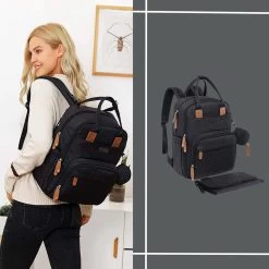 Luiertas Rugzak - Incl. Buggy / Kinderwagen Haken En Verschoningsmat - Complete Set - Zwart Van Zedar -Babyproducten Uitverkoop 1200x1200 362