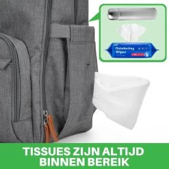 Brisby Slijtvaste Luiertas – Verzorgingstas – Met Buggymontage -Donkergrijs -Babyproducten Uitverkoop 1200x1200 380