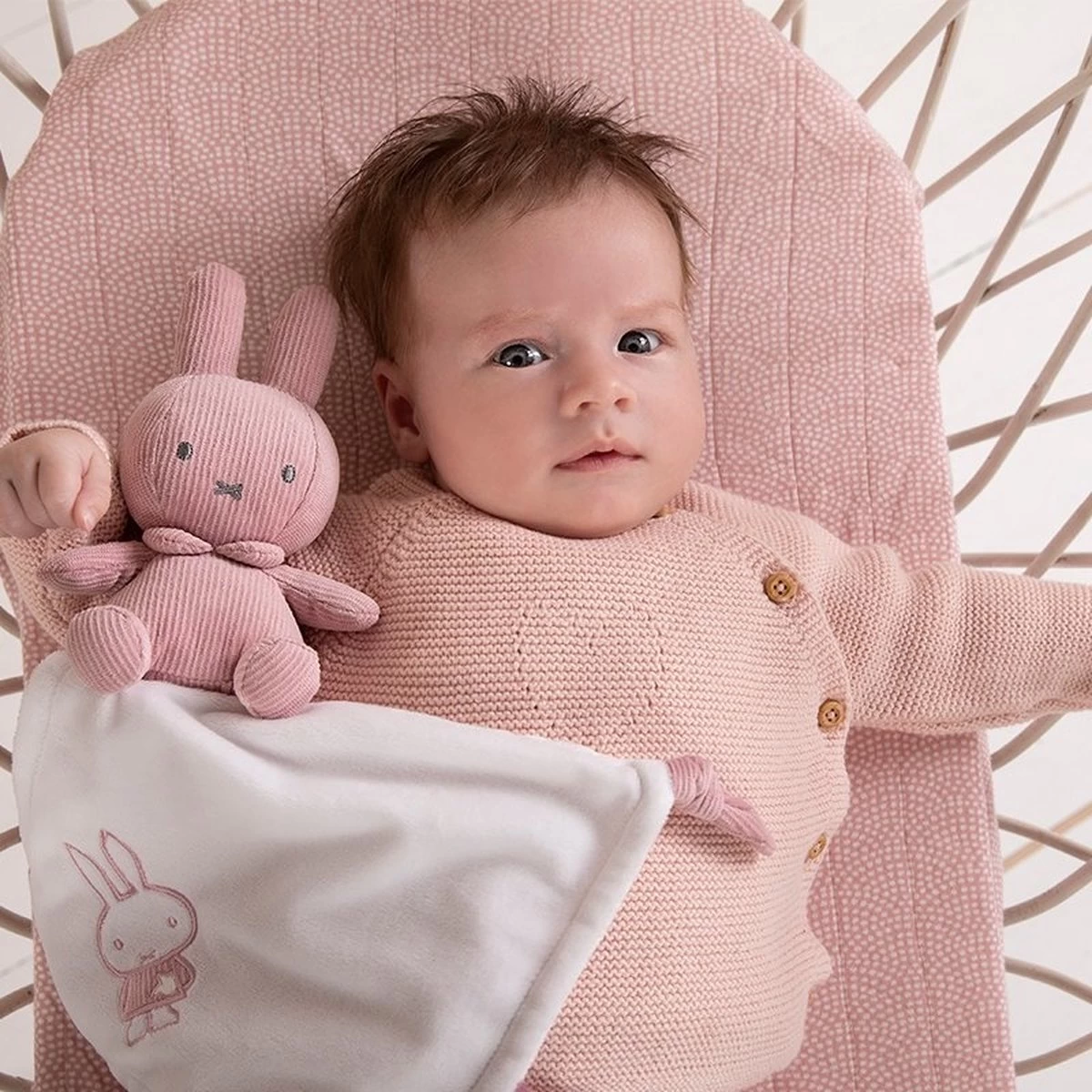 Tiamo Collection Knuffeldoekje Nijntje - Pink Baby Rib 2 Tiamo Collection Knuffeldoekje Nijntje - Pink Baby Rib - Afbeelding 2