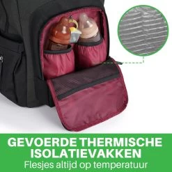 Brisby Slijtvaste Luiertas – Verzorgingstas - Two Tone Zwart En Donkergrijs - Inclusief Verschoonmatje - Isoleervakken - Met Geïntegreerde Kinderwagen Haken -Babyproducten Uitverkoop 1200x1200 398