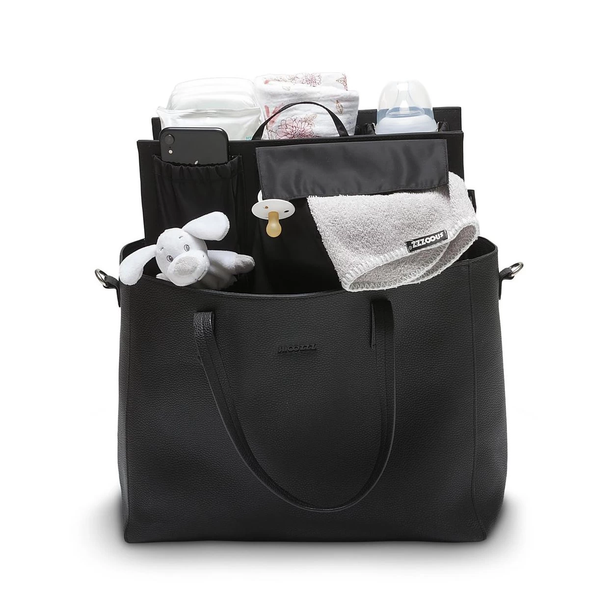 Snoozzz Luiertas Luxe Verzorgingstas – Inclusief Uitneembare Tas Organizer Met Thermovak, Stroller Hooks En Verschoningsmatje - Zwart 4 Snoozzz Luiertas Luxe Verzorgingstas – Inclusief Uitneembare Tas Organizer Met Thermovak, Stroller Hooks En Verschoningsmatje - Zwart - Afbeelding 4