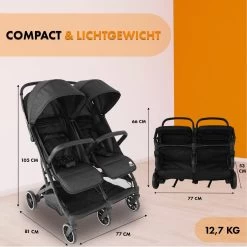 Deryan Luxe Rolo X2 Dubbele Buggy - Duo Buggy - Zwart 18 Deryan Luxe Rolo X2 Dubbele Buggy - Duo Buggy - Zwart -Babyproducten Uitverkoop 1200x1200 493