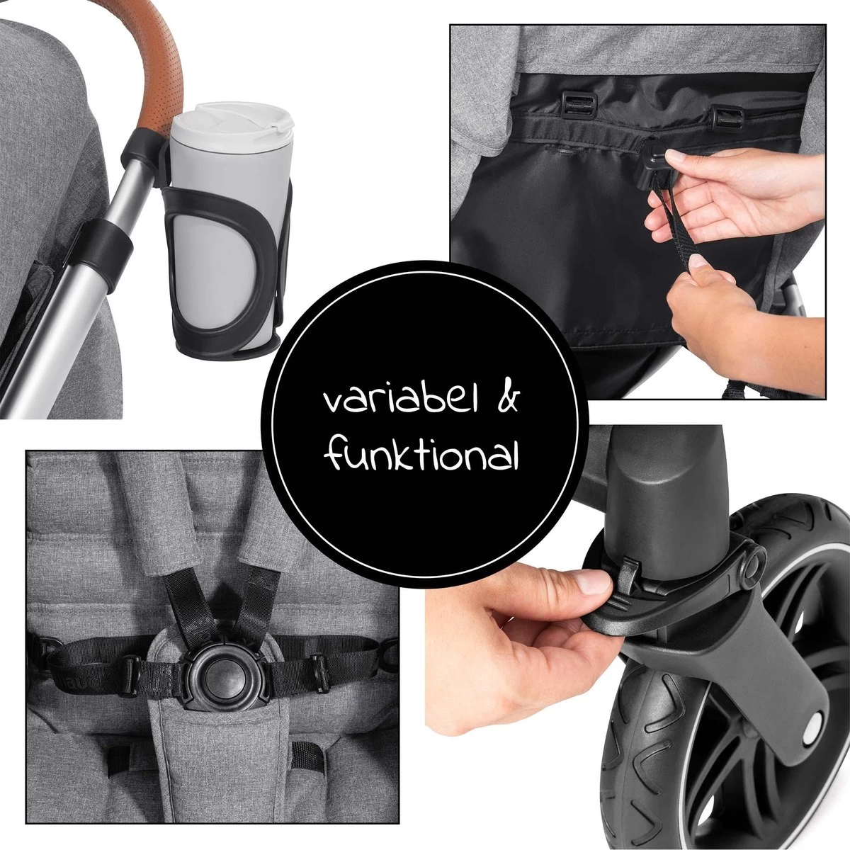 Hauck UpTown Buggy - Met één Hand Opvouwbaar - Grijs 16 Hauck UpTown Buggy - Met één Hand Opvouwbaar - Grijs - Afbeelding 16