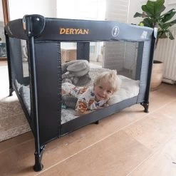 Deryan Kinderbox - Inklapbare Box - 100x100cm - Zwart -Babyproducten Uitverkoop 1200x1200 588