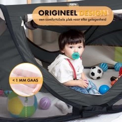 Deryan Peuter Luxe Campingbedje – Inclusief Zelfopblaasbare Matras - Zwart -Babyproducten Uitverkoop 1200x1200 615