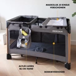 Deryan Luxe Campingbed Compleet - 120x60cm - Bodemverhoger - Verschoonblad - Opbergmand - Grijs 21 Deryan Luxe Campingbed Compleet - 120x60cm - Bodemverhoger - Verschoonblad - Opbergmand - Grijs -Babyproducten Uitverkoop 1200x1200 640