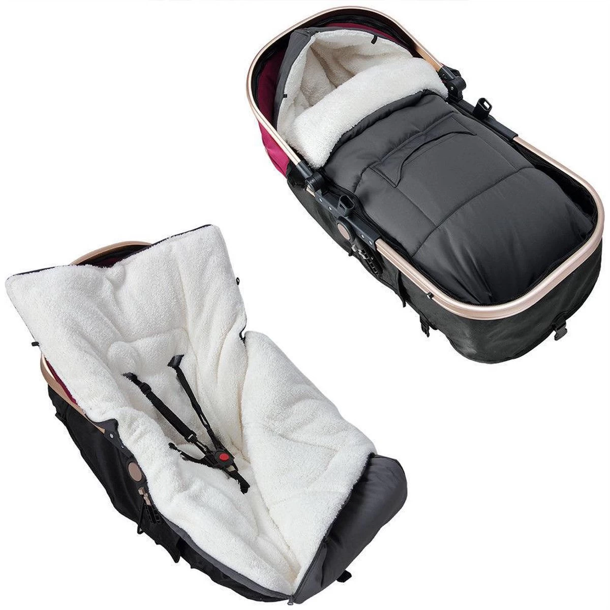 Monzana Voetenzak - Voor Kinderwagen Of Stoeltje - 93x56cm Zwart 11 Monzana Voetenzak - Voor Kinderwagen Of Stoeltje - 93x56cm Zwart - Afbeelding 11