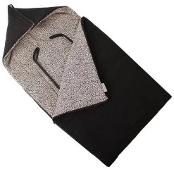 Ukje Voetenzak Baby Autostoel - Universeel - Geschikt Voor Maxi Cosi Cybex Doona - Superzacht Katoen - Zwart Wafel - Luipaard