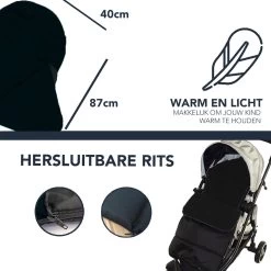 Achaté Voetenzak - Voor Kinderwagen Of Stoeltje – Baby Slaapzak - Autostoel - Zwart -Babyproducten Uitverkoop 1200x1200 844
