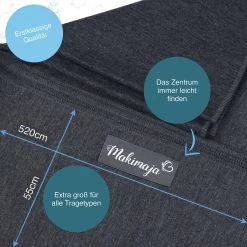 Makimaja Baby Sling - Donkergrijs - Hoge Kwaliteit 100% Natuurlijk Katoen Baby Sling - Baby Sling Pasgeborenen En Baby's Tot 15 Kg - Plus Inclusief: Baby Slabbetje -Babyproducten Uitverkoop 1200x1200 858