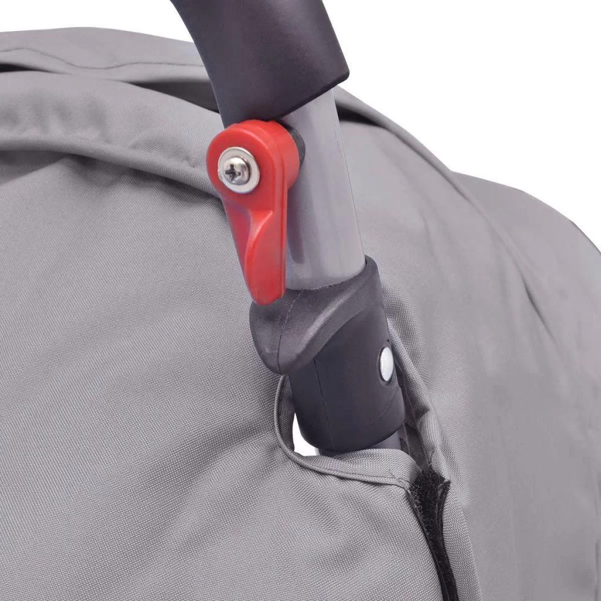 VidaXL Kinderwagen Dubbel Staal Grijs En Zwart 4 VidaXL Kinderwagen Dubbel Staal Grijs En Zwart - Afbeelding 4