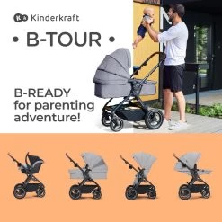 Kinderkraft B-Tour Ash Grey 3-in-1 Combi Kinderwagen Incl. Autostoel KSBTOU00DGR3000 -Babyproducten Uitverkoop 1200x1200 976