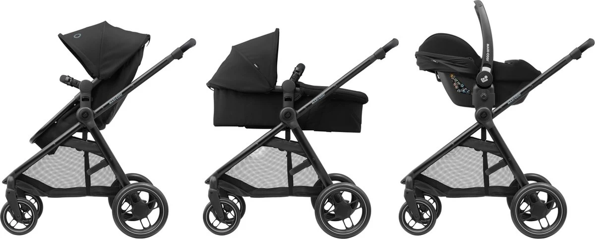 Maxi-Cosi Zelia³ Kinderwagen - Essential Black (zwart Frame + Zwart Leer) 2 Maxi-Cosi Zelia³ Kinderwagen - Essential Black (zwart Frame + Zwart Leer) - Afbeelding 2