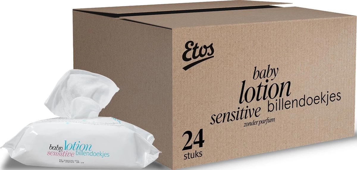 Etos Baby Lotion Sensitive Billendoekjes - 1920 Stuks (24x 80 Stuks) 1 Etos Baby Lotion Sensitive Billendoekjes - 1920 Stuks (24x 80 Stuks)