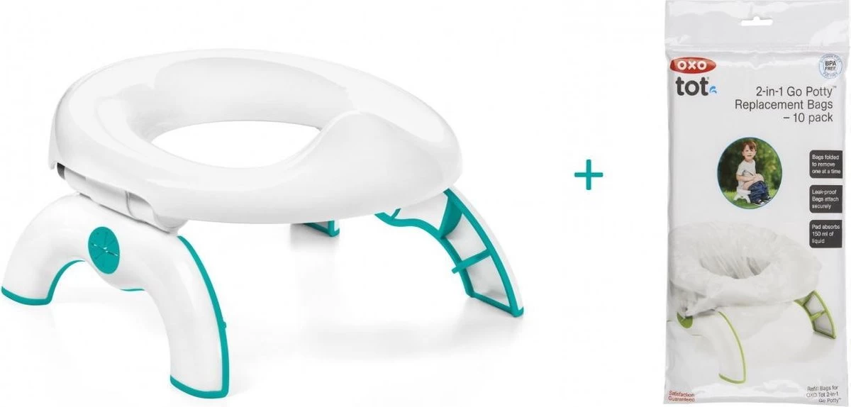 Oxo Tot 2-in-1 Plaspotje - Reispotje - WC Verkleiner - Teal 7 Oxo Tot 2-in-1 Plaspotje - Reispotje - WC Verkleiner - Teal - Afbeelding 7