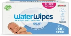 WaterWipes Billendoekjes Bio - 9 X 60 Stuks - 540 Doekjes -Babyproducten Uitverkoop 1200x611 1