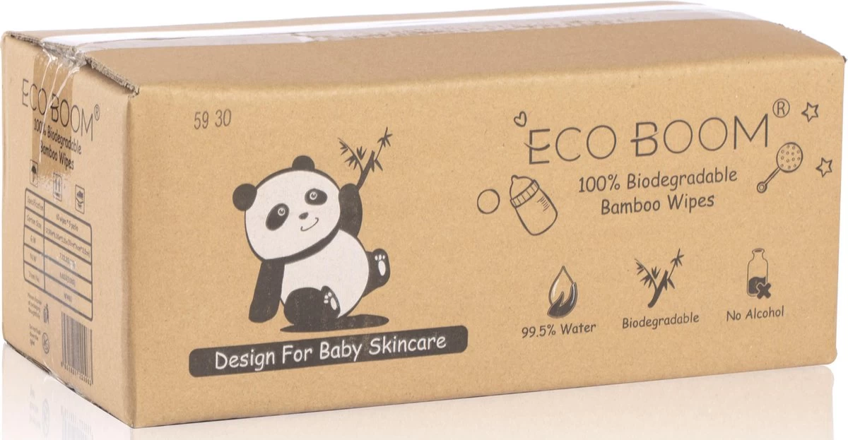 ECOBOOM Bamboo Eco Billendoekjes 9 Pakken (540stks) - 99,5 % Water - Bambo Luierdoekjes - Eco Huiddoekjes - 100 % Afbreekbaar - Bamboe Gezichtdoekjes 4 ECOBOOM Bamboo Eco Billendoekjes 9 Pakken (540stks) - 99,5 % Water - Bambo Luierdoekjes - Eco Huiddoekjes - 100 % Afbreekbaar - Bamboe Gezichtdoekjes - Afbeelding 4