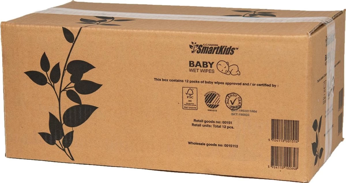 SmartKids Ecologische Billendoekjes – 12 X 60 Stuks 2 SmartKids Ecologische Billendoekjes – 12 X 60 Stuks - Afbeelding 2