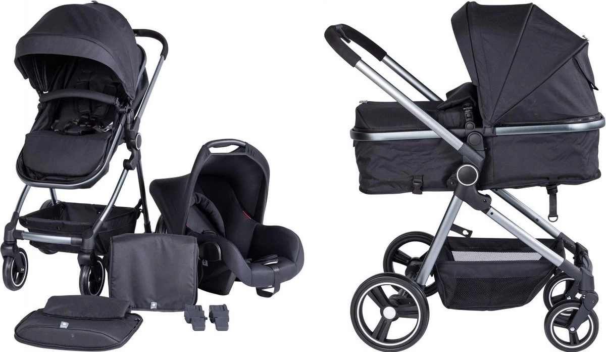 Puck Stroller 3 In 1 Max Zwart Met Frame Antra Incl Autostoel/Adapter/Mamabag 2 Puck Stroller 3 In 1 Max Zwart Met Frame Antra Incl Autostoel/Adapter/Mamabag - Afbeelding 2
