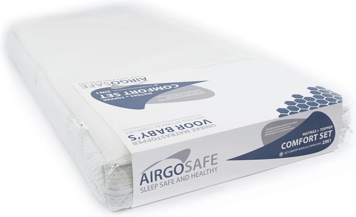ABZ Babymatras Combi Witte Panter - Inclusief Topper Airgosafe - 60x120 Cm 18 ABZ Babymatras Combi Witte Panter - Inclusief Topper Airgosafe - 60x120 Cm - Afbeelding 18