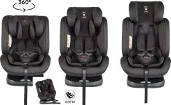 Born Lucky Meegroei Autostoel Roadline SPS ISOFIX - Groep 0/1/2/3 - 360° Draaibaar - Zwart