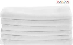 Makian Hydrofiele Luiers - Hydrofiele Doeken 80x80cm - Set Van 6 - Wit