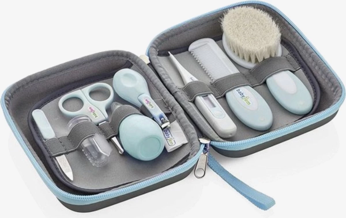 Baby Verzorgingsset - Baby Manicureset - 9 Delig - Babyshowergift - Blauw 1 Baby Verzorgingsset - Baby Manicureset - 9 Delig - Babyshowergift - Blauw