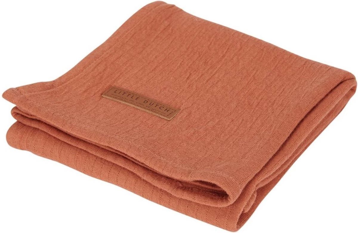 Little Dutch Swaddle Doek 120 X 120 Pure Rust 1 Little Dutch Swaddle Doek 120 X 120 Pure Rust