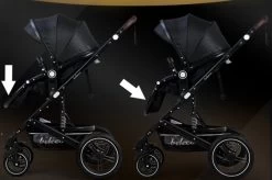 Belecoo - Luxe Kinderwagen - 3-in-1 Buggy - Opklapbare Wandelwagen - Autostoel - Wieg - Multifunctioneel - Zwart -Babyproducten Uitverkoop 1200x797 3