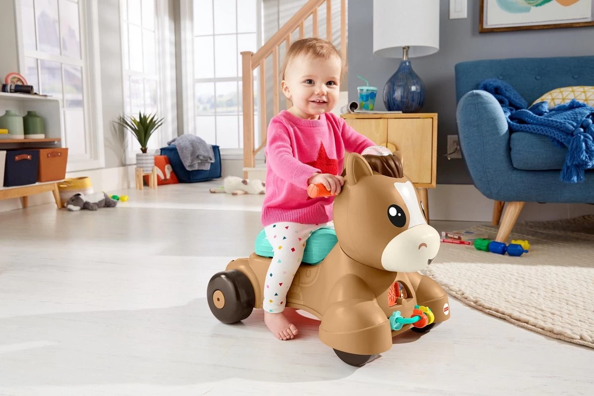 Fisher Price Fisher-Price Pony Loopvriendje - Looptrainer Baby - Bruin - Groen 7 Fisher Price Fisher-Price Pony Loopvriendje - Looptrainer Baby - Bruin - Groen - Afbeelding 7