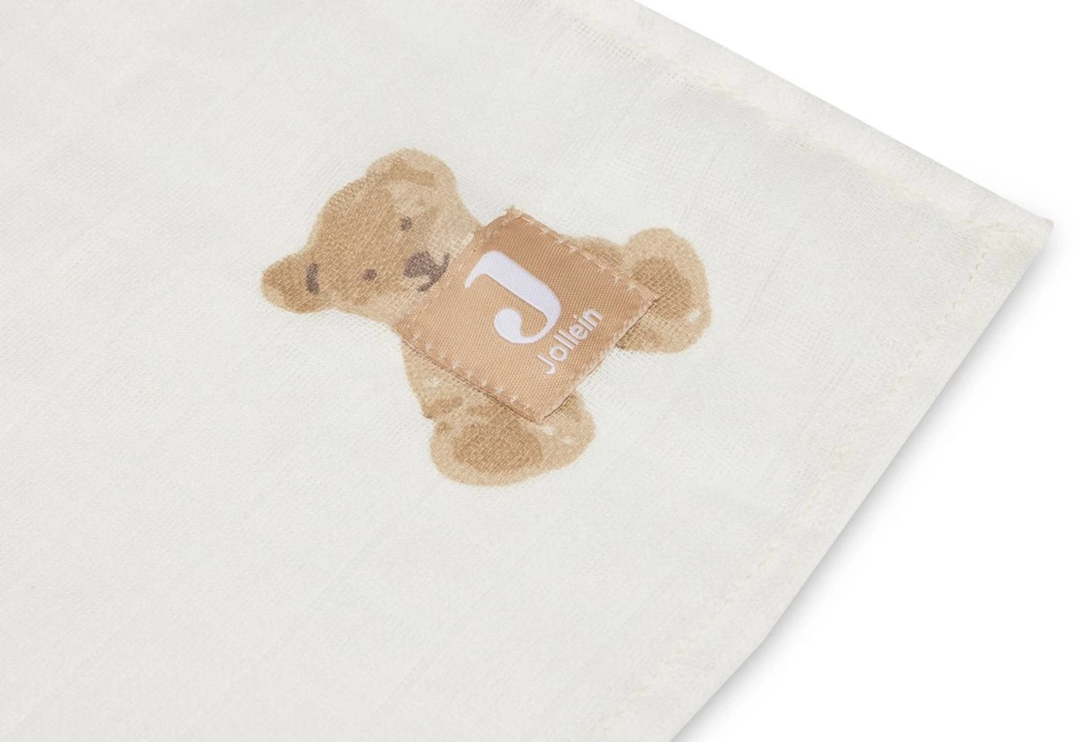 Jollein Hydrofiele Doek Large 115x115cm Teddy Bear- 2 Stuks 5 Jollein Hydrofiele Doek Large 115x115cm Teddy Bear- 2 Stuks - Afbeelding 5